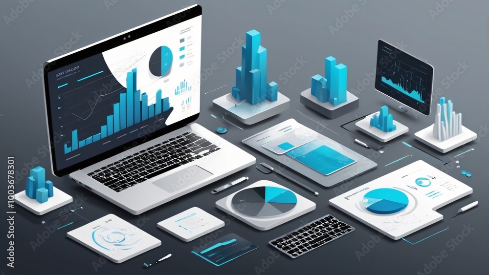 Business Analytics Data Visualization Charts Graphs Laptop Computer Desktop Business Analytics Data Visualization Charts Graphs Laptop Computer Desktop