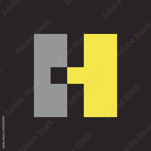 Letter H logo. Icon design. Template elements. Geometric abstract logos