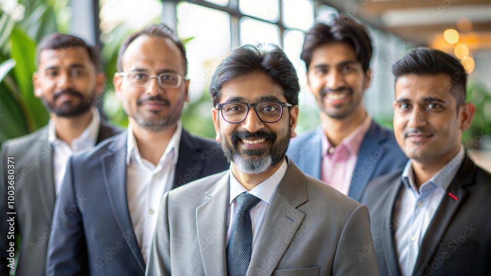 Group of Indian Businessmen or Corporate Professionals Posing for a Photo






