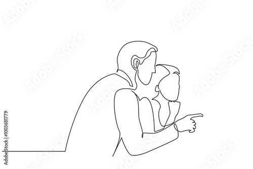 woman man office workers together idea thinking analysis business life one line art design vector