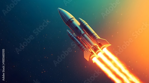 Wallpaper Mural Launching new product or service. Technology development process. Space rocket launch. 3d render. Torontodigital.ca