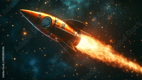 Wallpaper Mural Launching new product or service. Technology development process. Space rocket launch. 3d render. Torontodigital.ca