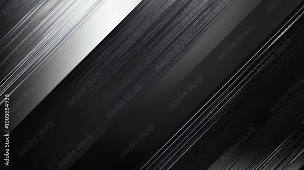 Obraz premium Abstract black and white background with dynamic diagonal lines, creating a sense of movement and sophistication.