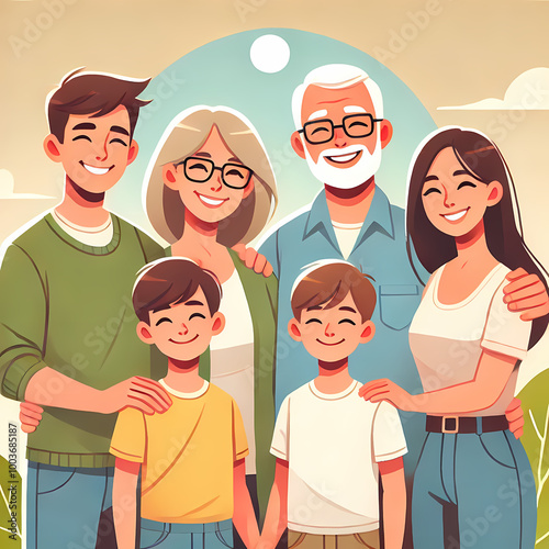 Happy Multigenerational Family Portrait
