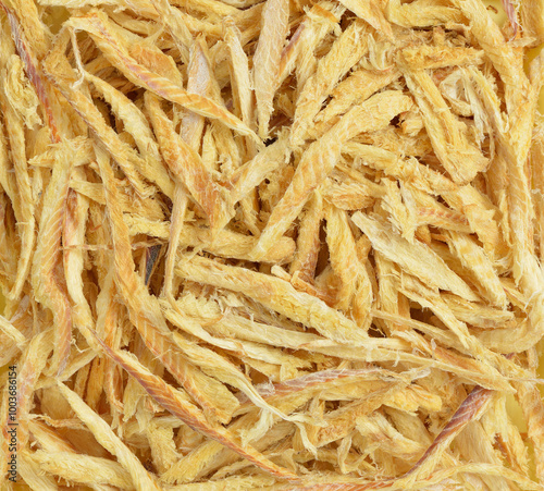 Bild auf Leinwand Close-up view of Hwangtaepo(dried pollack jerkies), South Korea