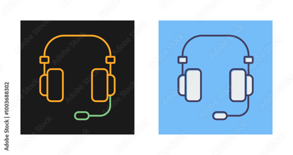 Headset Vector Icon Headset Vector Icon