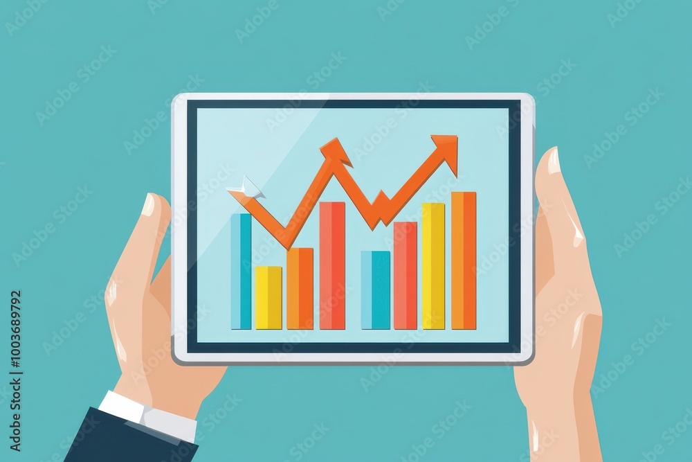 Digital growth chart showing rising profits Digital growth chart showing rising profits