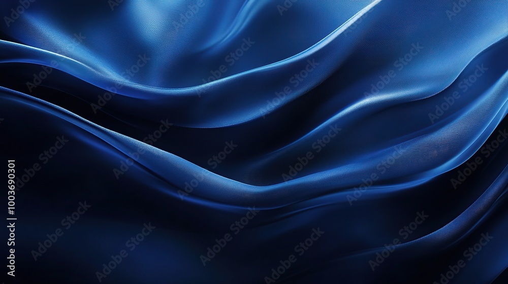 Fototapeta premium Smooth Blue Fabric Wave Background