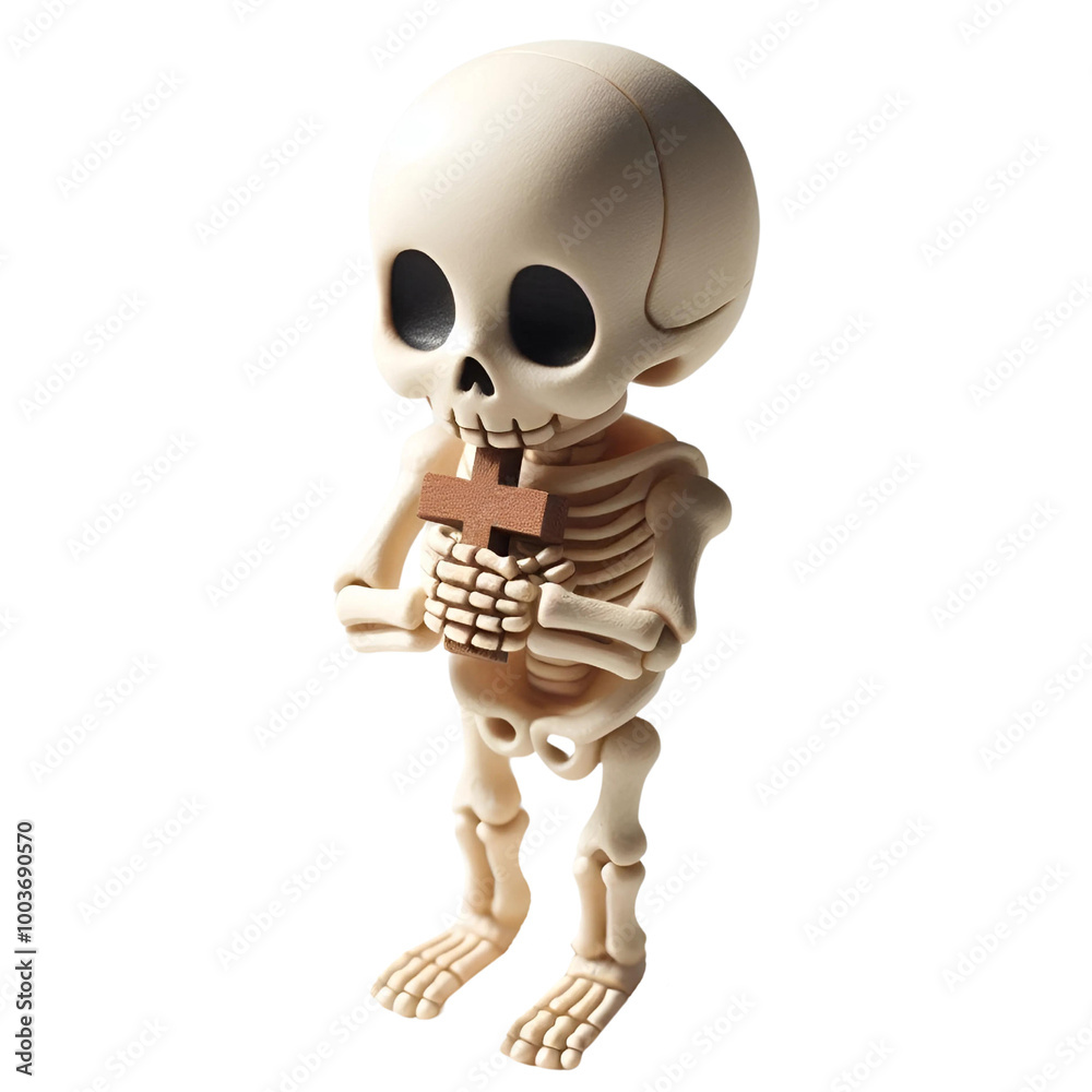 Skeleton Holding a Sacred Cross Skeleton Holding a Sacred Cross