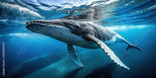 whale species underwater view photo