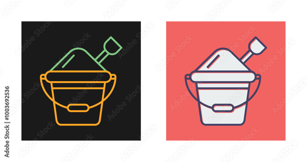 Sand Bucket Vector Icon Sand Bucket Vector Icon