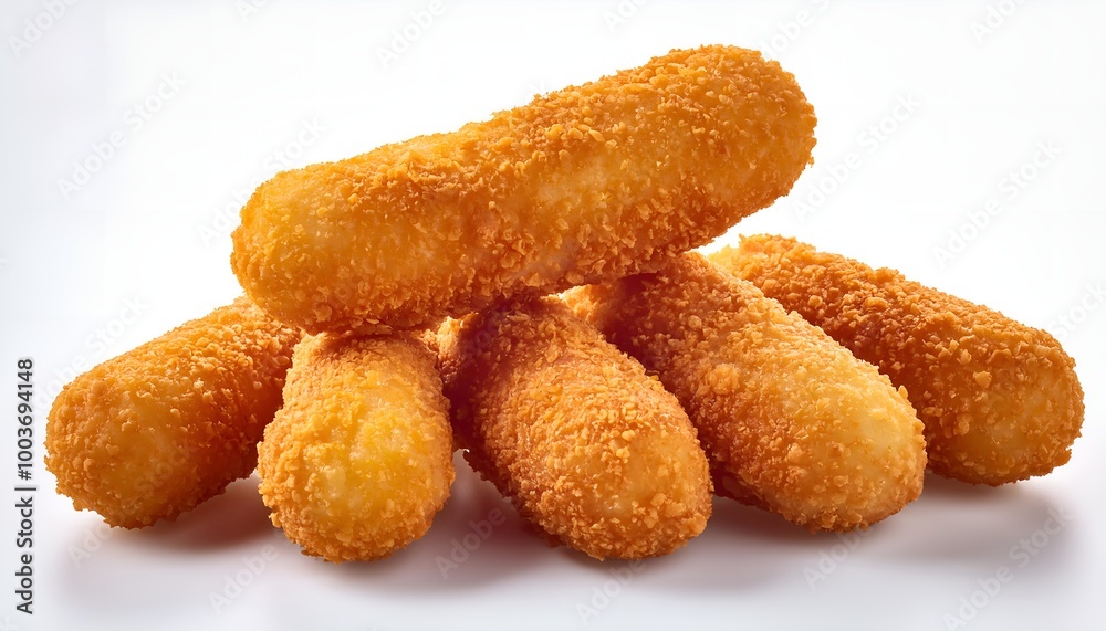 Fried cheese sticks isolated on white background Fried cheese sticks isolated on white background