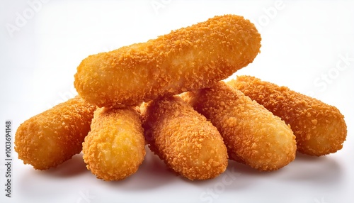 Fried cheese sticks isolated on white background