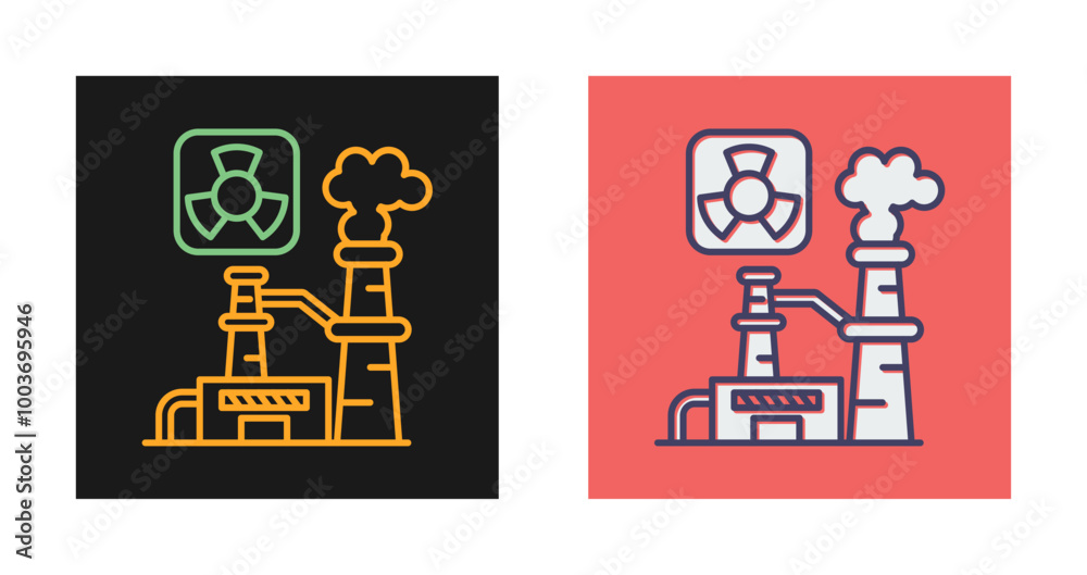 Nuclear Plant Vector Icon