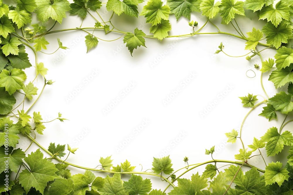 White background with vine frame