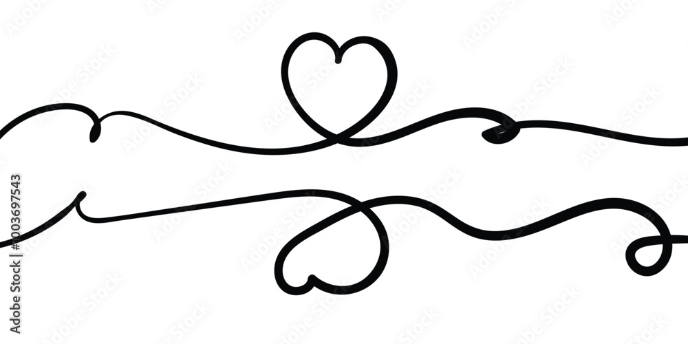 Love valentines hand drawn line. Vector background Love valentines hand drawn line. Vector background