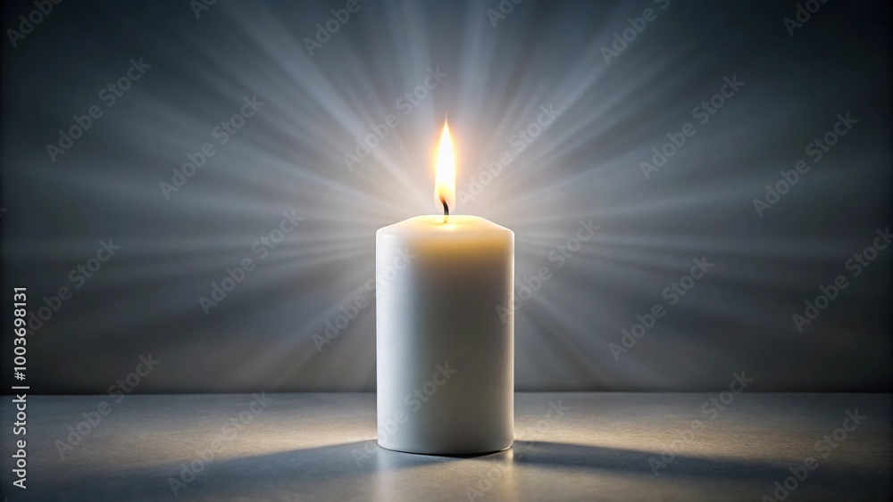 White candle with light