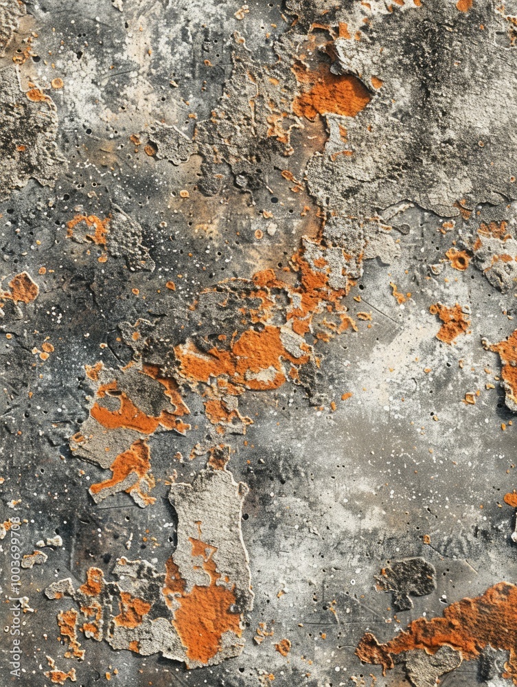 Distressed metal surface: Weathered appearance, rust patches, industrial design
Distressed metal surface: Weathered appearance, rust patches, industrial design