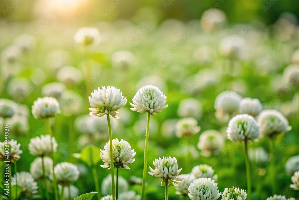 White clover flowers texture background in spring season White clover flowers texture background in spring season