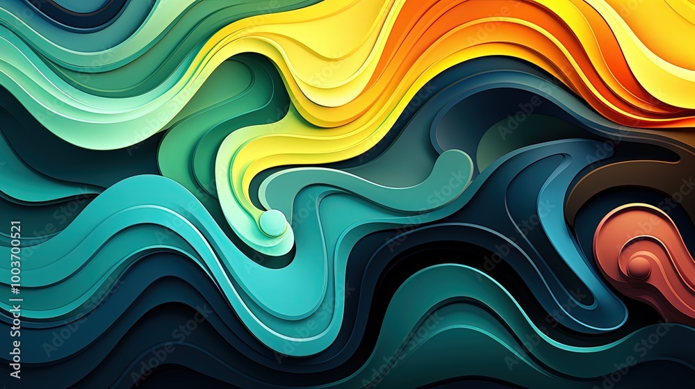 Abstract Fluid Multicolored Background with Vibrant Green and Yellow Tones Abstract Fluid Multicolored Background with Vibrant Green and Yellow Tones