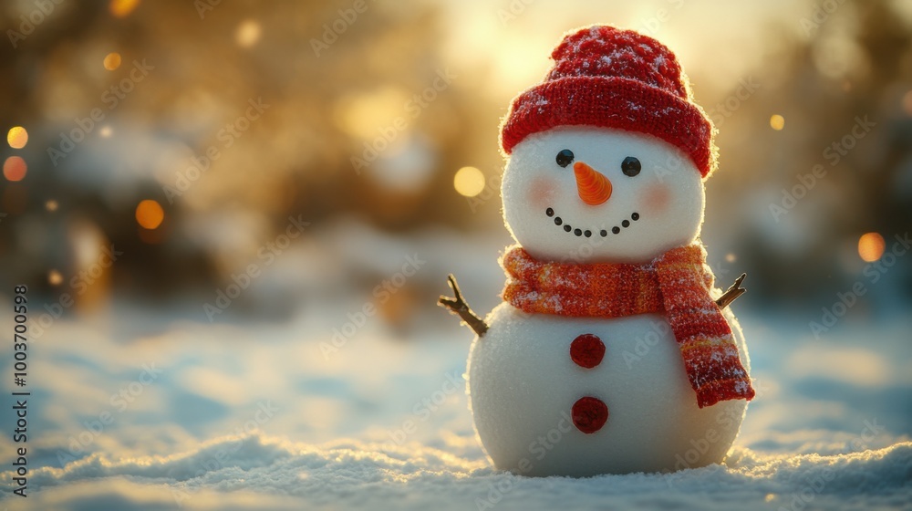 side view of snowman's face, blended pastel yellow background, small coal eyes and red hat, gentle glow, festive card layout with copy space for greetings. side view of snowman's face, blended pastel yellow background, small coal eyes and red hat, gentle glow, festive card layout with copy space for greetings.
