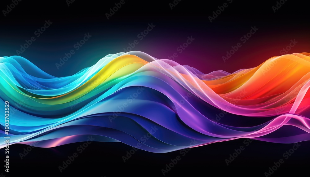 Fototapeta premium Wave line flowing rainbow color