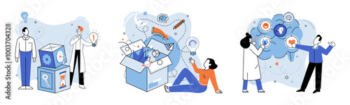 Thought process vector illustration. Understanding grows through roots thoughtful contemplation Education acts as foundation for strategic thinking and creative solutions Creative thinking leads