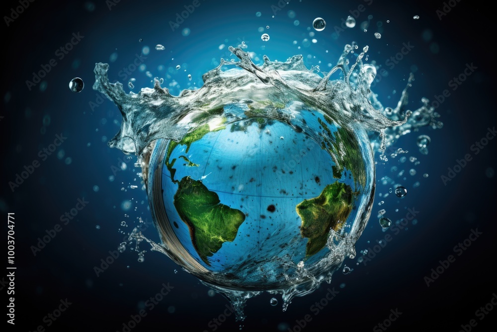 water splash with earth. water splash with earth.