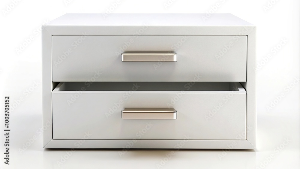 White drawer blank box isolated on white background White drawer blank box isolated on white background