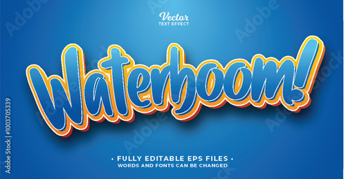 3d water boom blue text effect editable eps cc