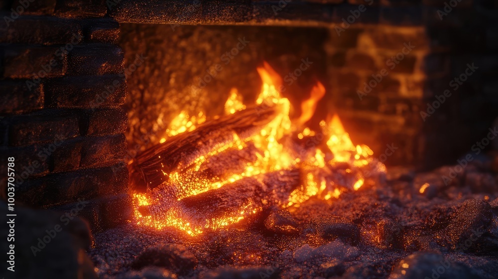 A captivating image of a glowing fireplace with crackling flames and warm embers creating a cozy atmosphere. A captivating image of a glowing fireplace with crackling flames and warm embers creating a cozy atmosphere.