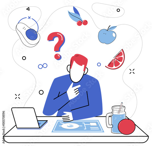 Deep reflection vector illustration. Discovery is treasure unearthed through lens deep reflection and analyzing Emotional intelligence blossoms in sanctuary deep reflection, haven for self-awareness