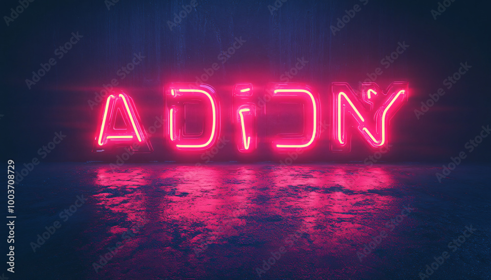 3d render of a glowing neon sign with stars 3d render of a glowing neon sign with stars