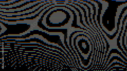 Analog Static Noise Glitch Effect. Digital Pixel Noise. VHS Corrupted Signal. Damaged Error Television Image. Vector illustration.