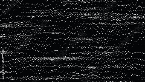 Retro CCTV or VHS Video White Noise Background. Scanlines Vibration Glitch. Video Damage Overlay Texture. Nostalgic Vintage 80s 90s Surveillance Technology Vector Illustration.