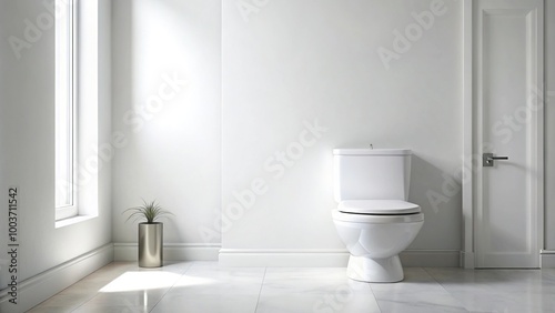 White modern bathroom with minimalist toilet