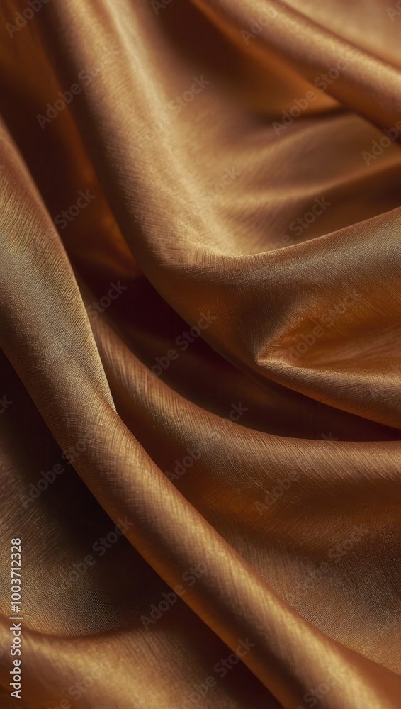 Fototapeta premium Two-Toned Silk or Satin Fabric in Light Grey and Rich Brown with Shiny Finish