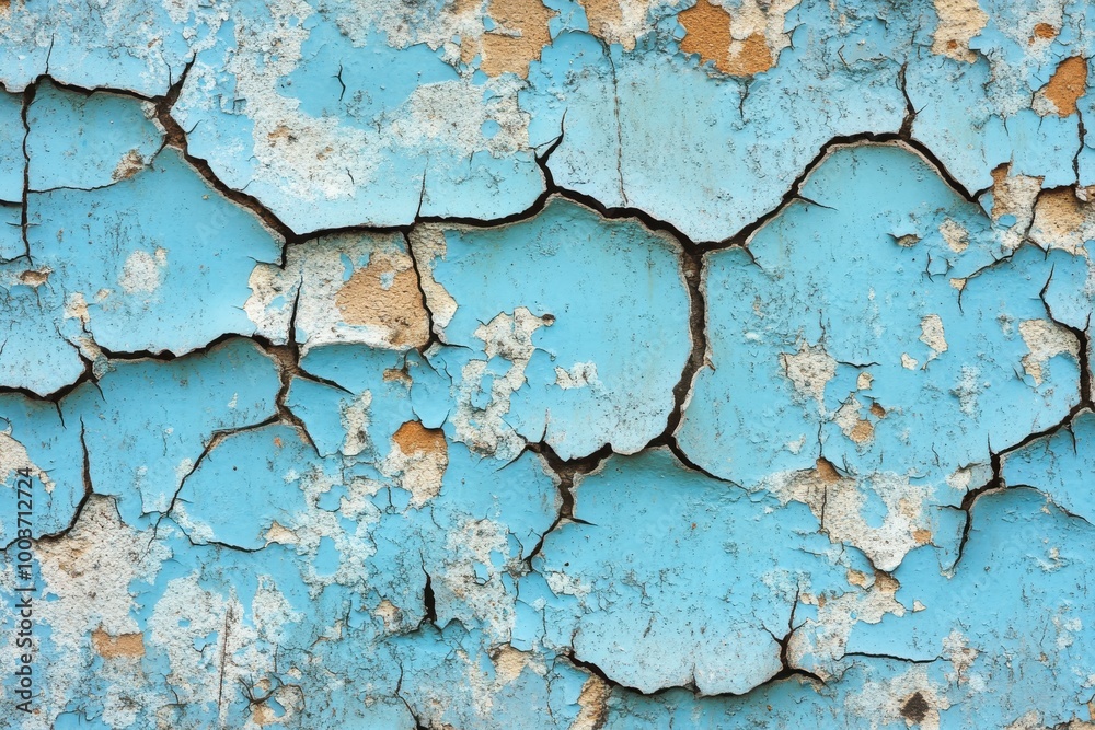 Close-Up of Cracked Paint on a Weathered Surface for Textures and Backgrounds Close-Up of Cracked Paint on a Weathered Surface for Textures and Backgrounds