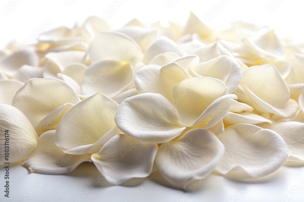 White rose petals isolated on a white background White rose petals isolated on a white background