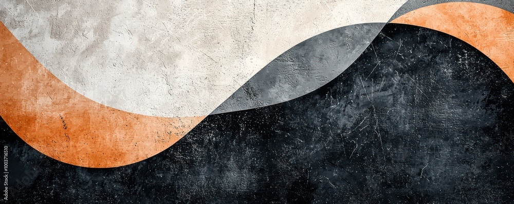Sleek abstract design with overlapping shapes in vibrant orange and black tones Sleek abstract design with overlapping shapes in vibrant orange and black tones