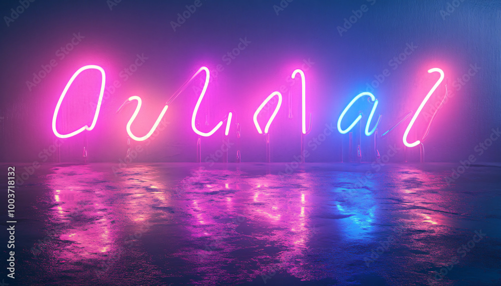 3d render of a glowing neon sign with stars 3d render of a glowing neon sign with stars