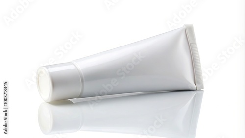 White sunscreen tube isolated on white background