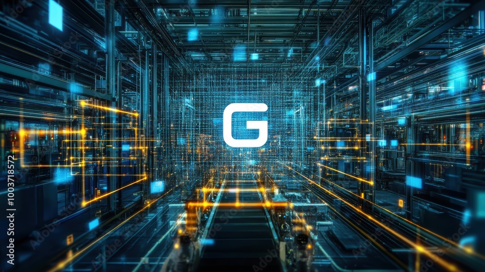 Modern factory, communication network. Telecommunication. IoT, Internet of Things, ICT, Information communication Technology,. Smart factory. Digital transformation, cloud connecting, generate by AI Modern factory, communication network. Telecommunication. IoT, Internet of Things, ICT, Information communication Technology,. Smart factory. Digital transformation, cloud connecting, generate by AI