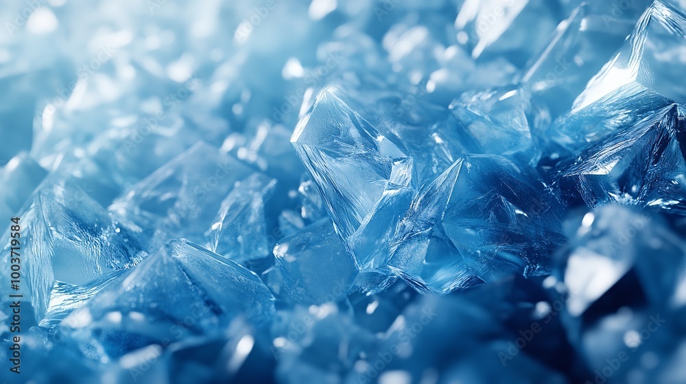  Geometric blue ice texture background 8k realistic