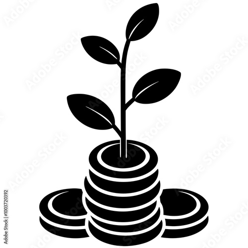 planting prosperity growing green from coins vector illustration
