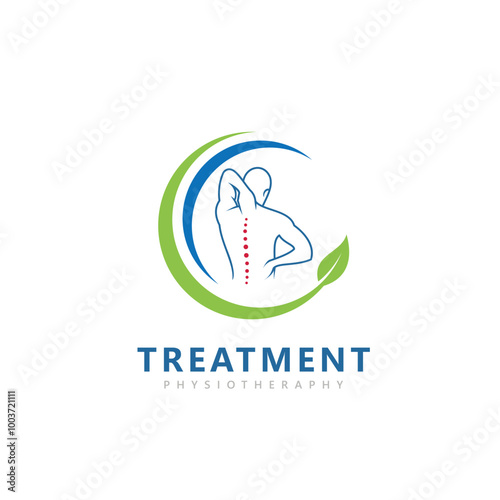 Treatment chiropractic logo design inspiration Physiotherapy symbol icon design