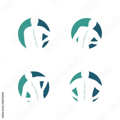 Treatment chiropractic logo design inspiration Physiotherapy symbol icon design