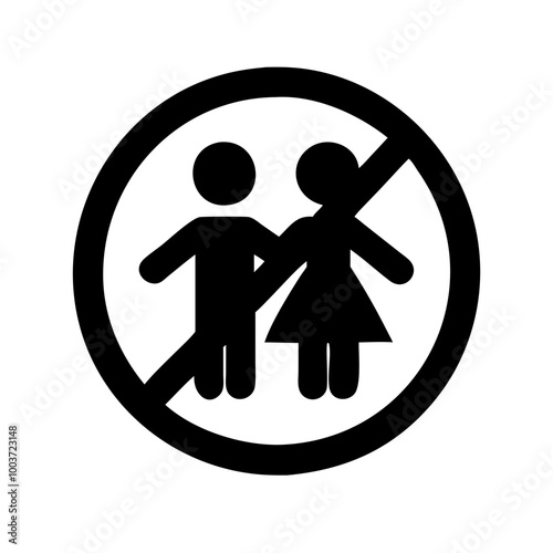 No public displays of affection sign icon with prohibition symbol and clear background
