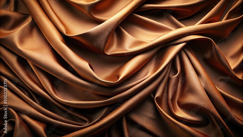 Fototapeta premium Luxurious brown fabric drapes elegantly showcasing rich textures and colors Minimalist