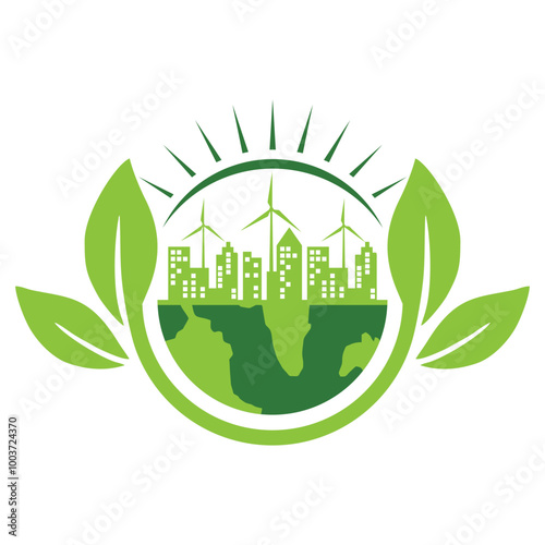 Eco friendly concept, Green city save the world
